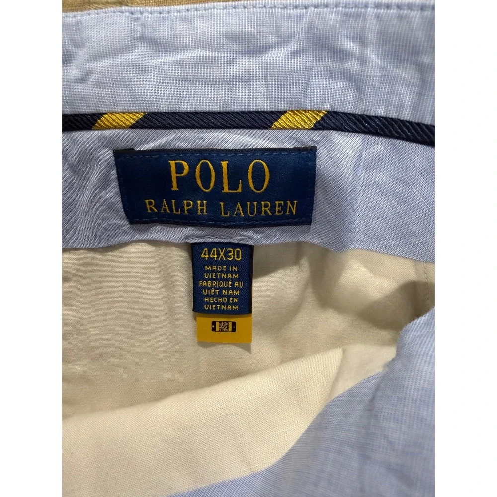 Polo‎ Ralph Lauren Men Tan Linen Blend Chino Pants 44x30 Flat Front